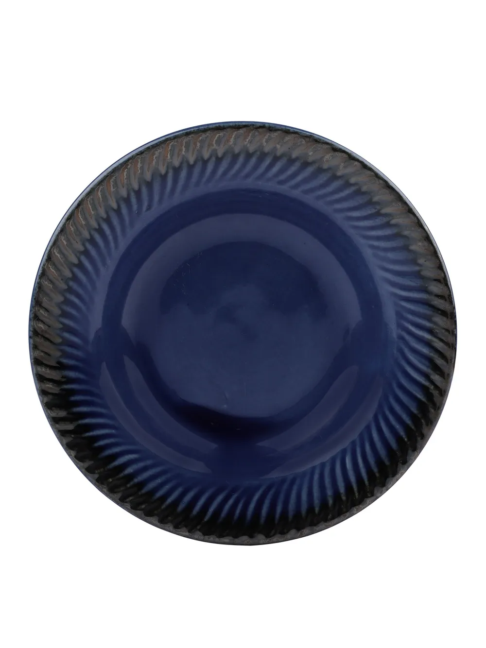 Blue Ceramic Hand-Painted Pasta Plate Set Of 2