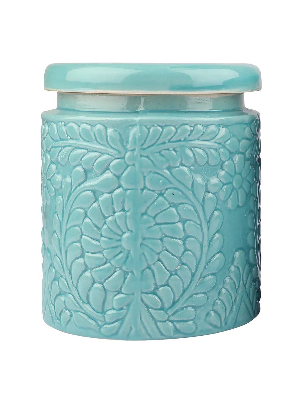 Blue Ceramic Handcrafted Multi Utility Storage Jar Set Of 2