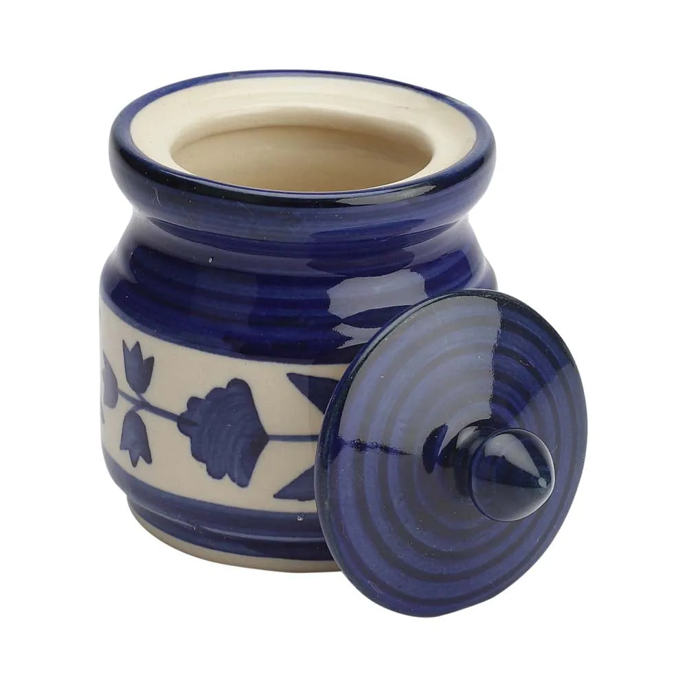 Blue Ceramic Handcrafted Multipurpose Storage Container Set Of 3