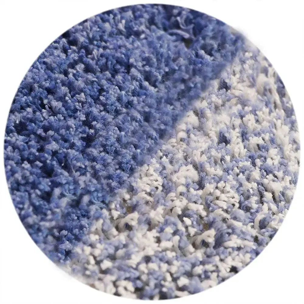 Blue Checkered Cotton Soft Bathmat (35 x 50) cm Single Piece