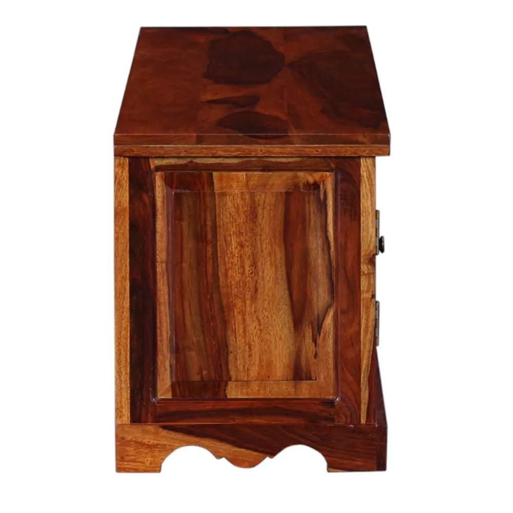 Blue Crafted Blocks Designer Sheesham Wood T.V Unit