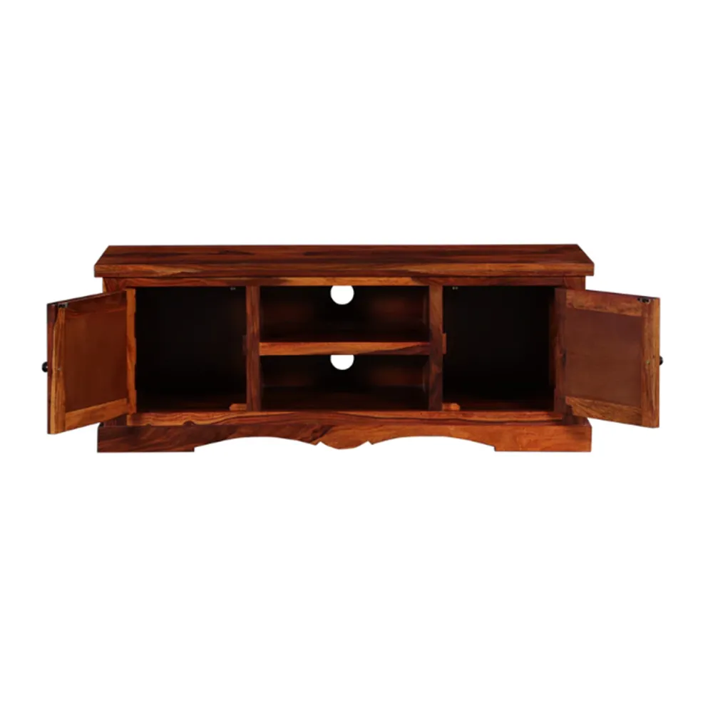 Blue Crafted Blocks Designer Sheesham Wood T.V Unit