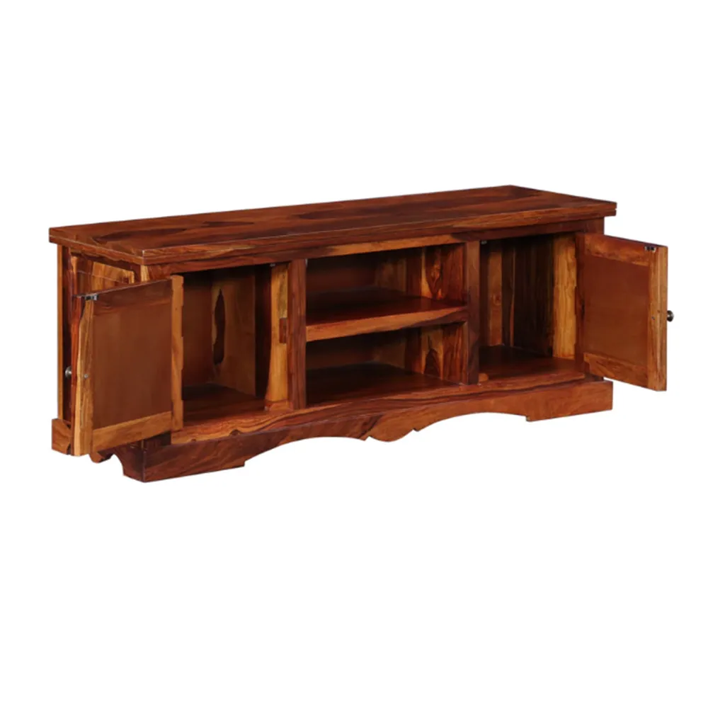 Blue Crafted Blocks Designer Sheesham Wood T.V Unit