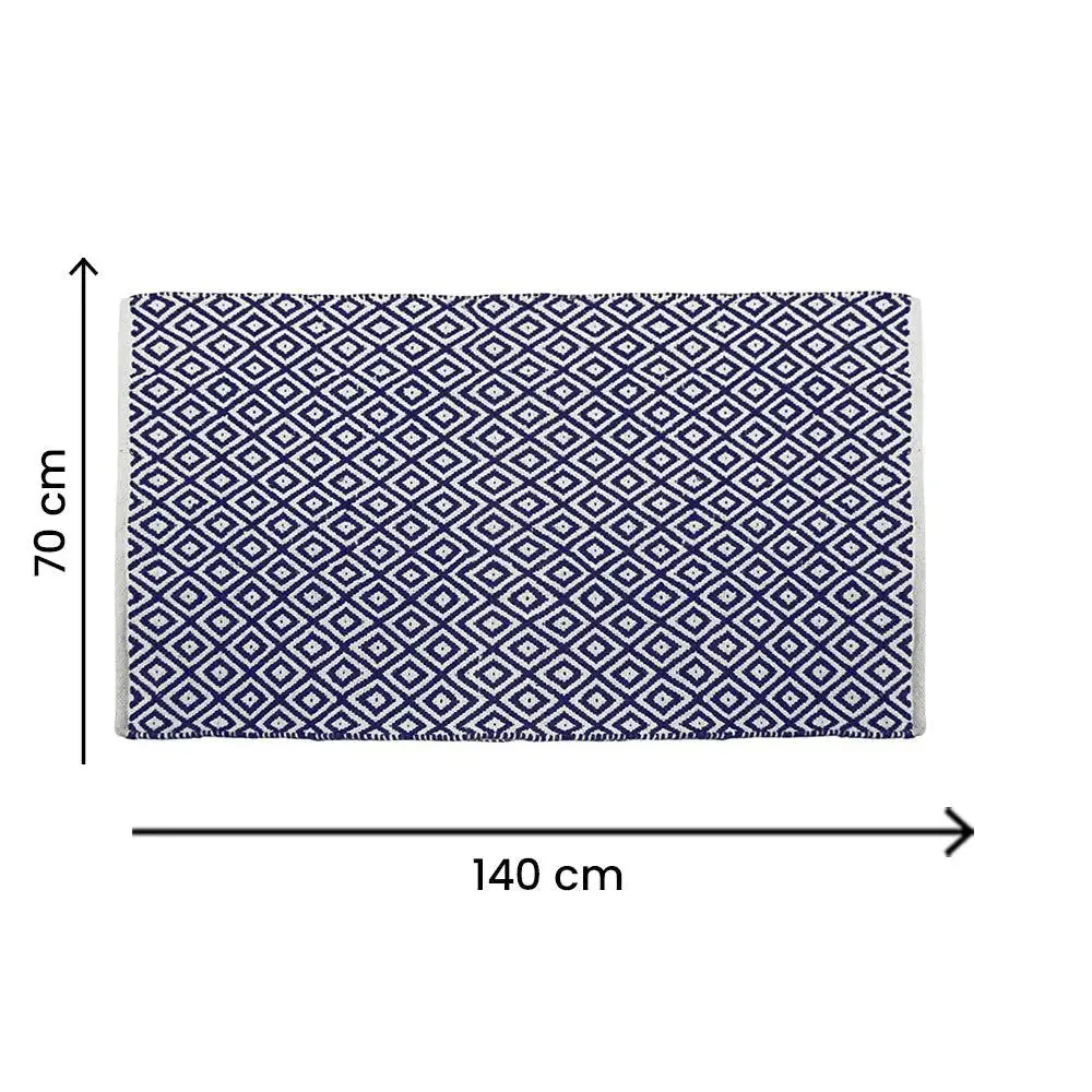 Blue Designer Handwoven Area Rug (70 x 140) cm