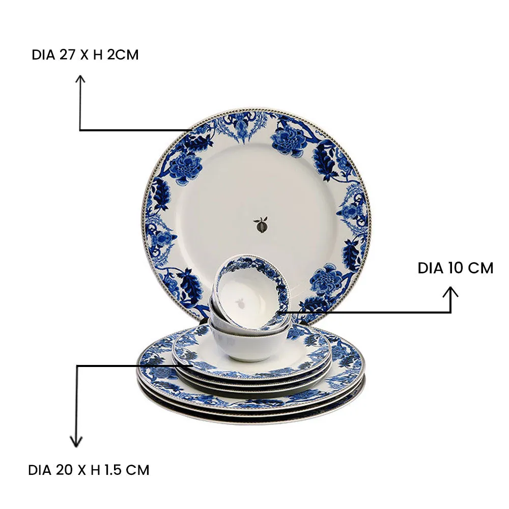 Blue Dreamy Designer Porcelain Dinner Set Of 18