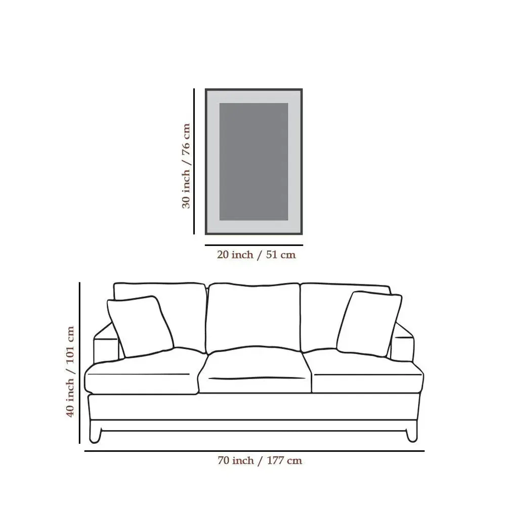 Blue Dusk Lake View Mounted Framed Art- Large