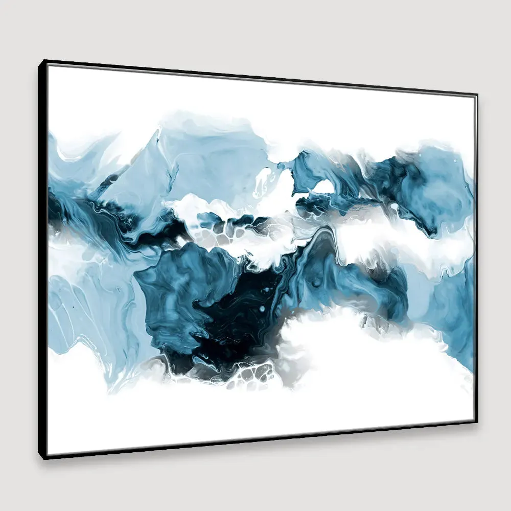 Blue Eternity Abstract Framed Wall art With Floating Frame