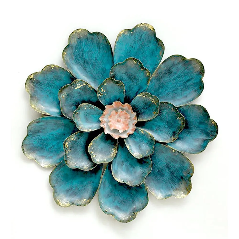 Blue Flower Metal Wall Decor