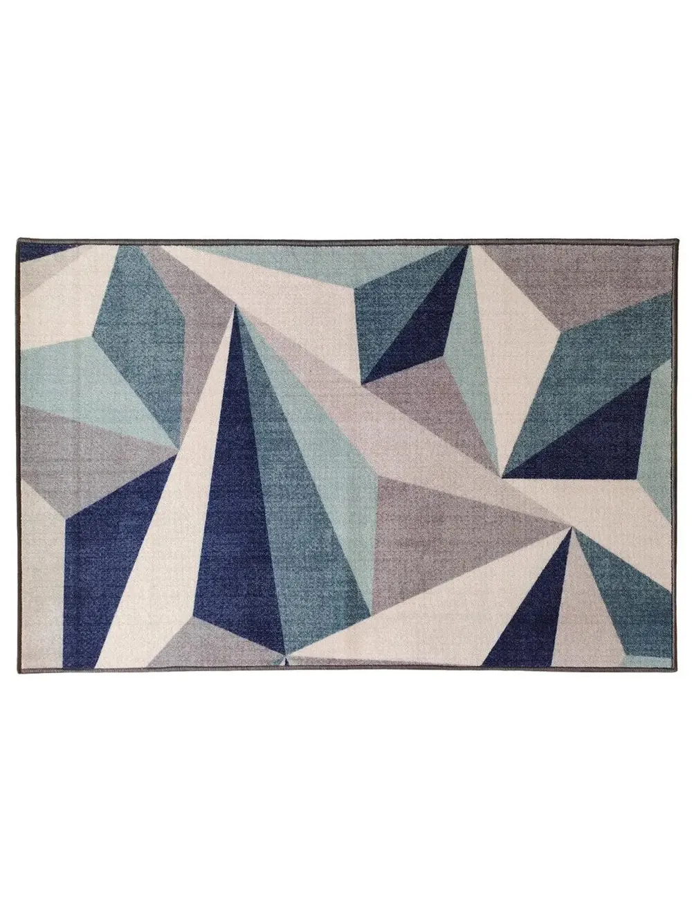 Blue Geometric Printed Premium Area Carpet ( 3 ft x5 ft & 4 ft x 6 ft ) 3X5 ft