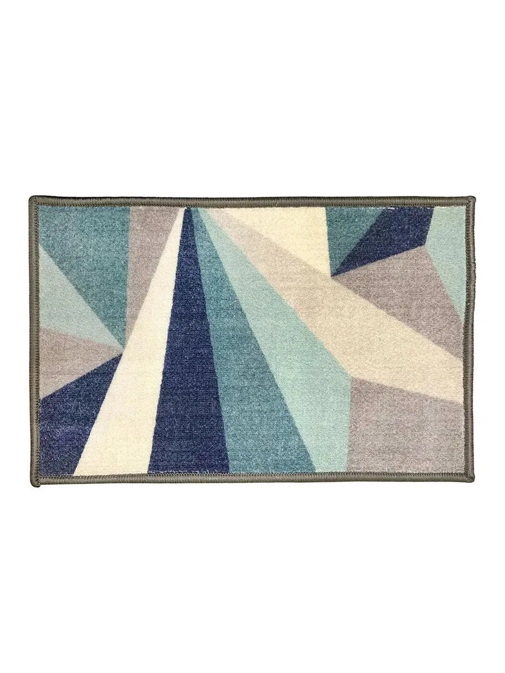 Blue Geometric Printed Premium Doormat (14 X 22 )Inches