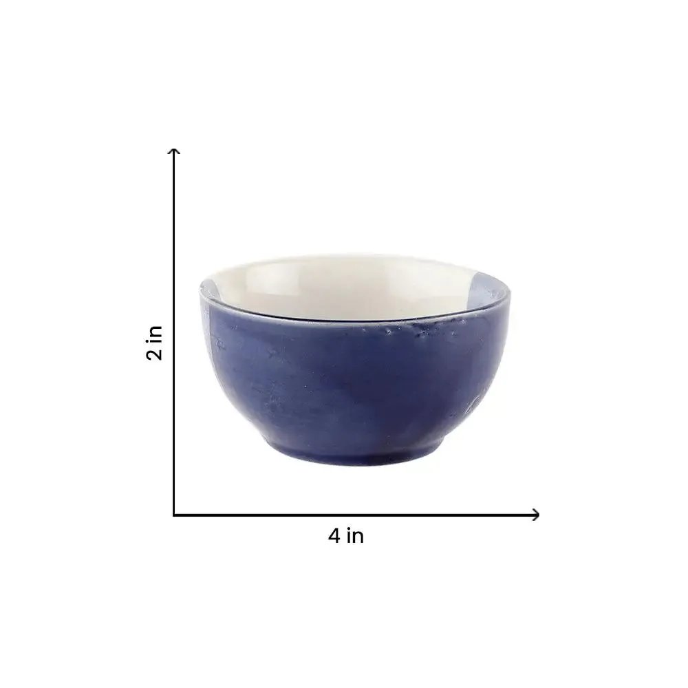 Blue Gradiants Hand Painted Ceramic Bowl Set Of 6