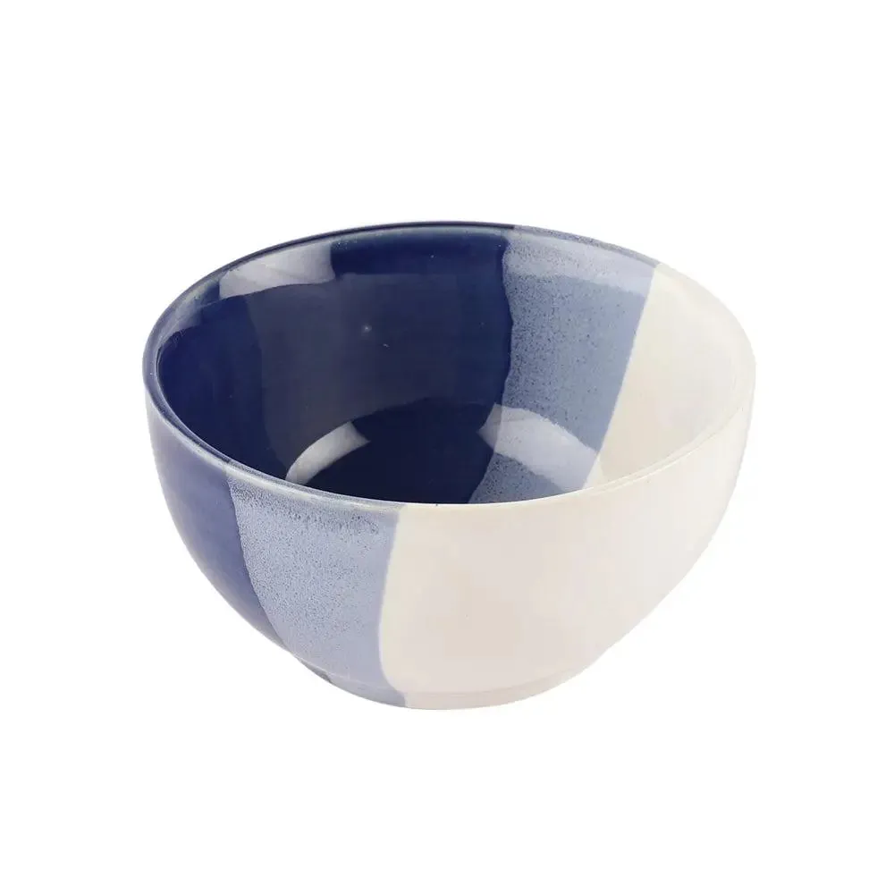 Blue Gradiants Hand Painted Ceramic Bowl Set Of 6