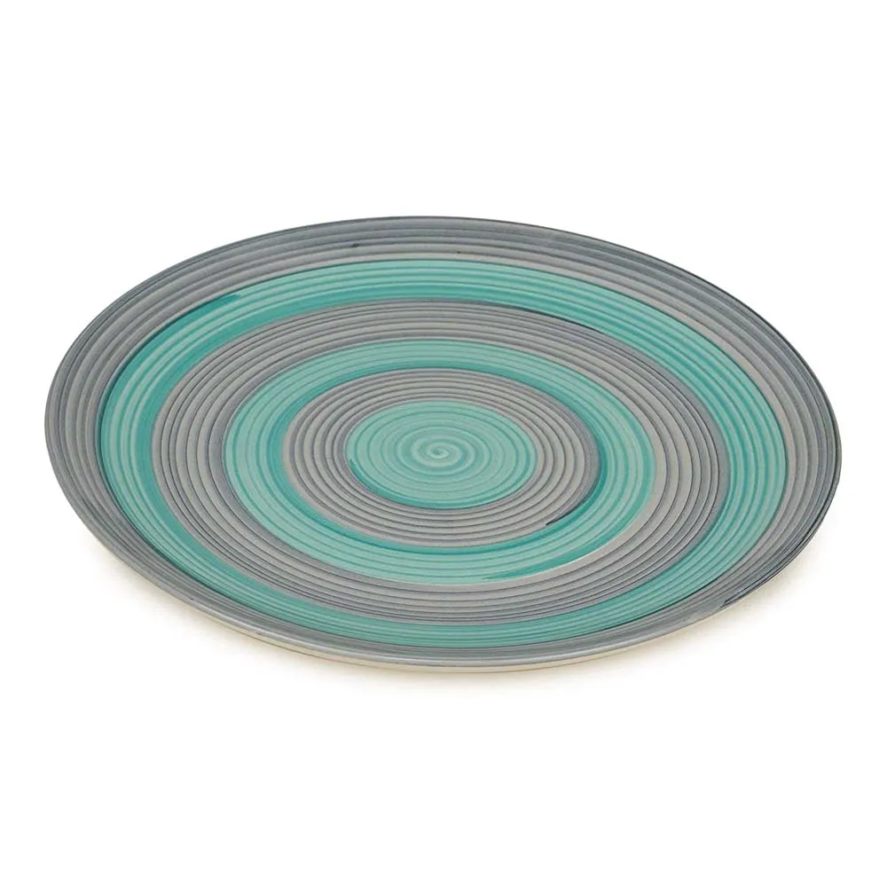 Blue & Grey Dinner Plate With Single Serving Bowl Dinnerware Set