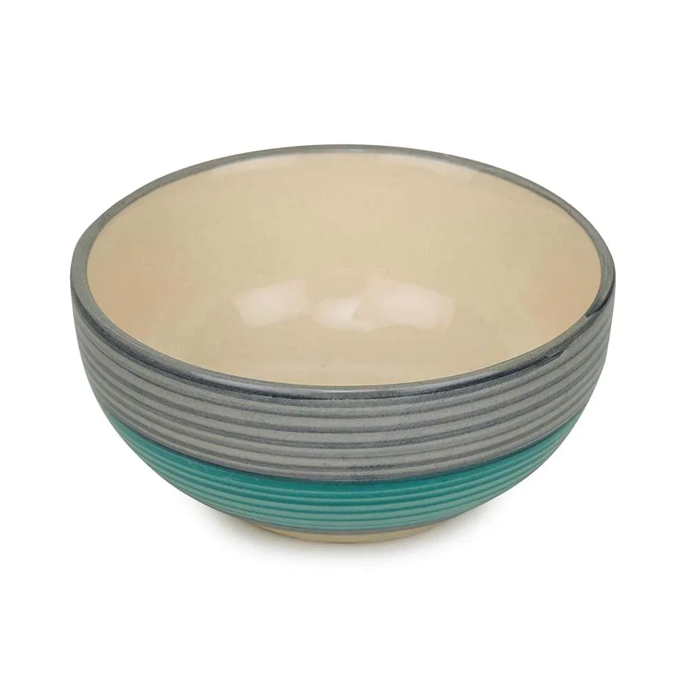 Blue & Grey Dinner Plate With Single Serving Bowl Dinnerware Set
