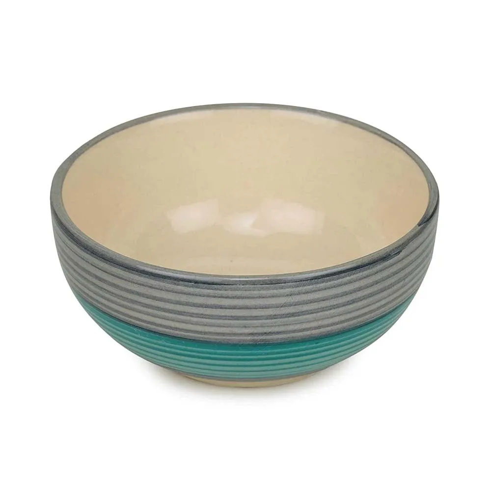 Blue & Grey Dinner Plate With Single Serving Bowl Dinnerware Set