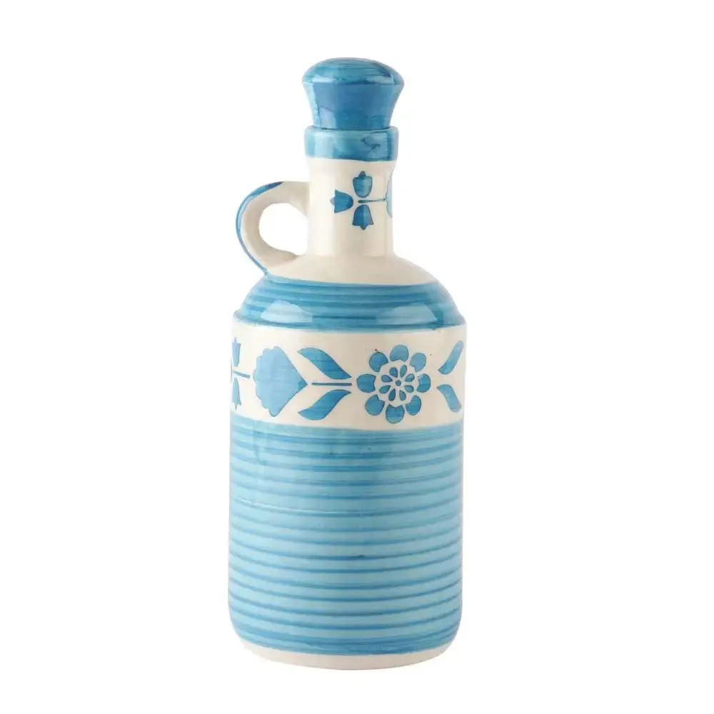 Blue Handpainted Traditional Motif Ceramic Oil Dispenser