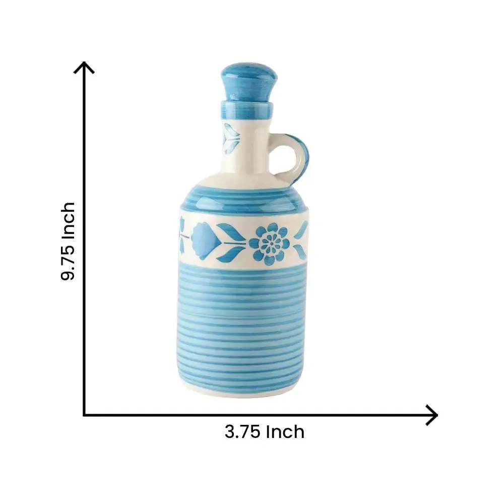Blue Handpainted Traditional Motif Ceramic Oil Dispenser