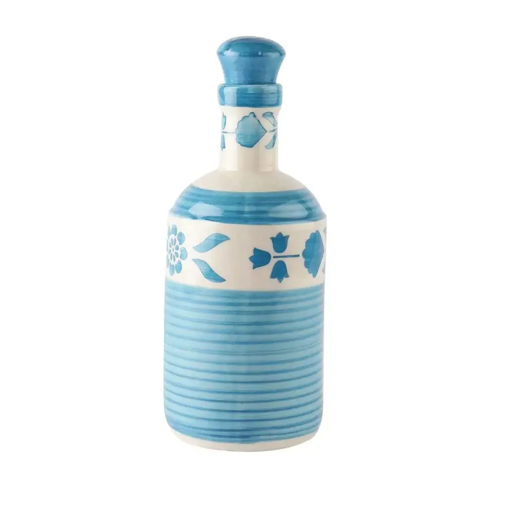 Blue Handpainted Traditional Motif Ceramic Oil Dispenser