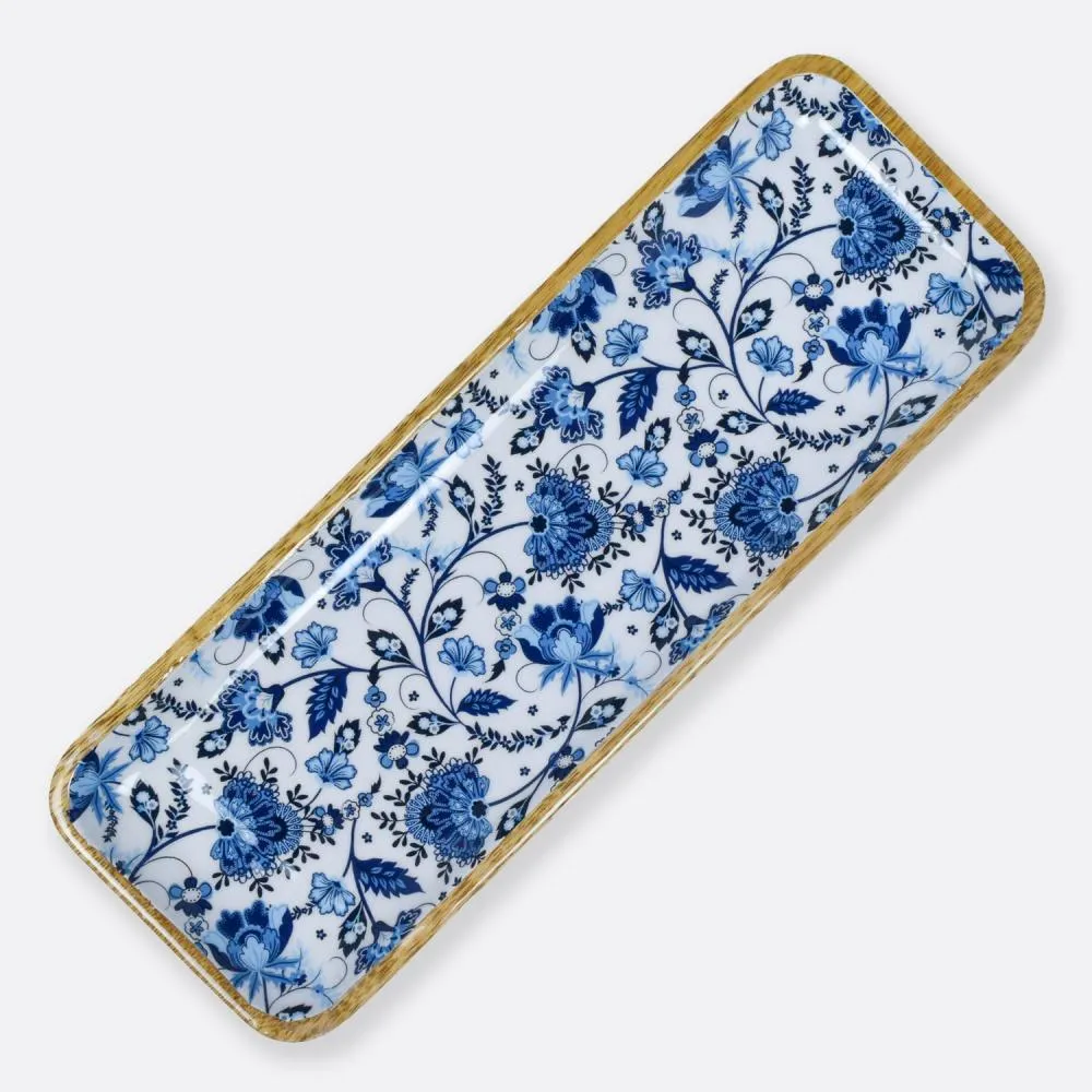 Blue Heaven Floral Rectangular Serving Platter