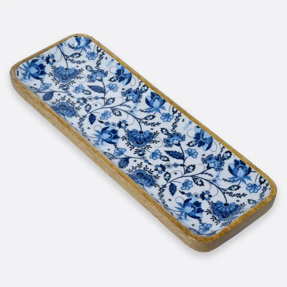 Blue Heaven Floral Rectangular Serving Platter