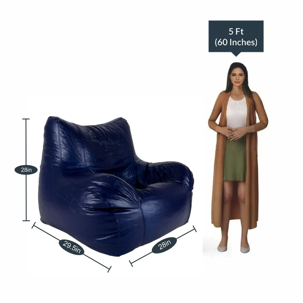 Blue Jumbo Chair Cushiony Armchair Bean Bag Cover