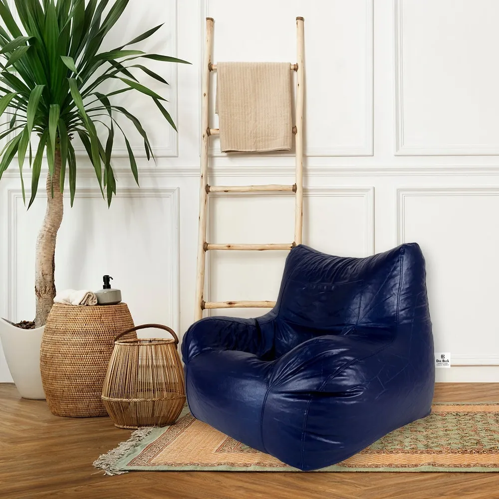 Blue Jumbo Chair Cushiony Armchair Bean Bag Cover