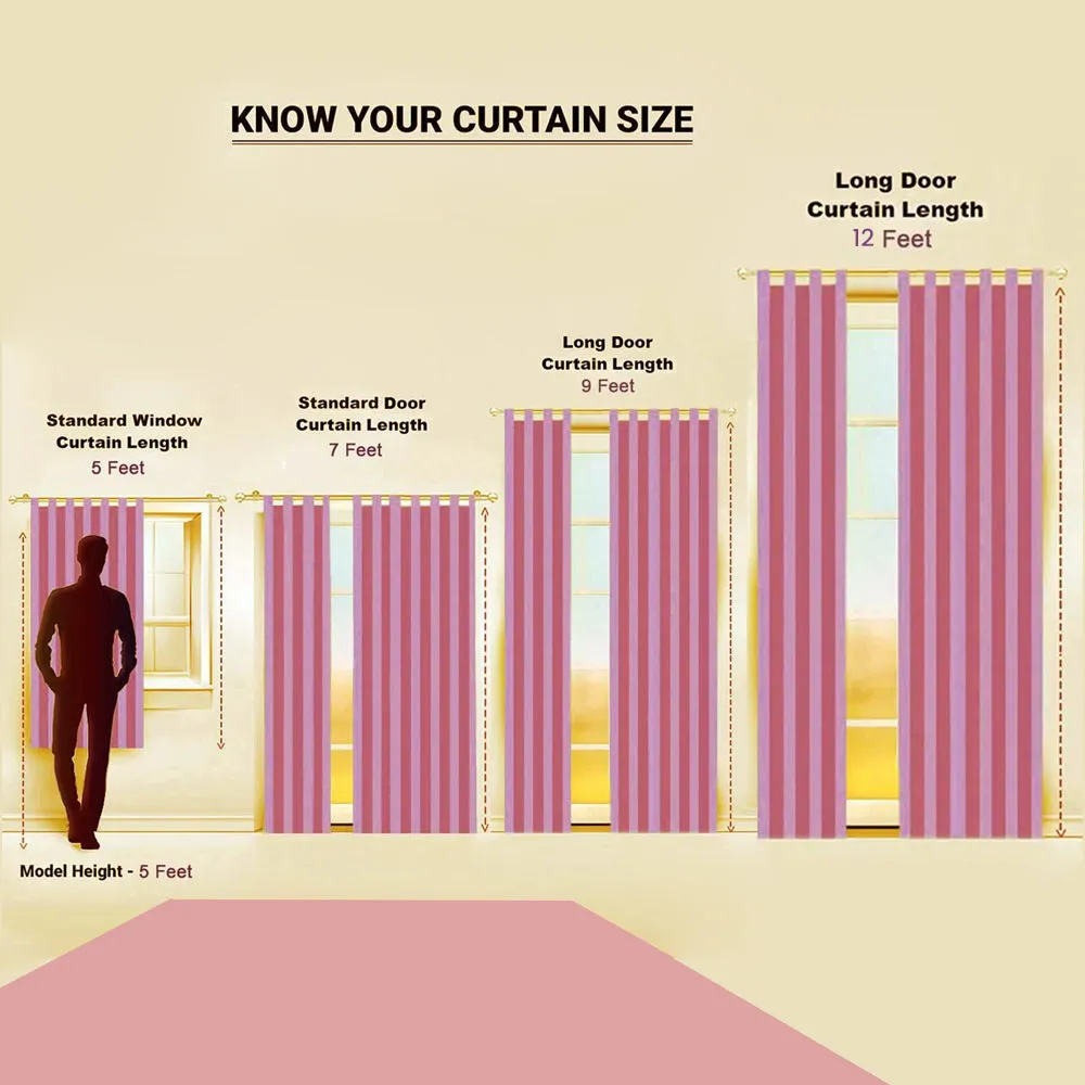 Blue Leaves Bunch Printed Designer Curtain 5 ft