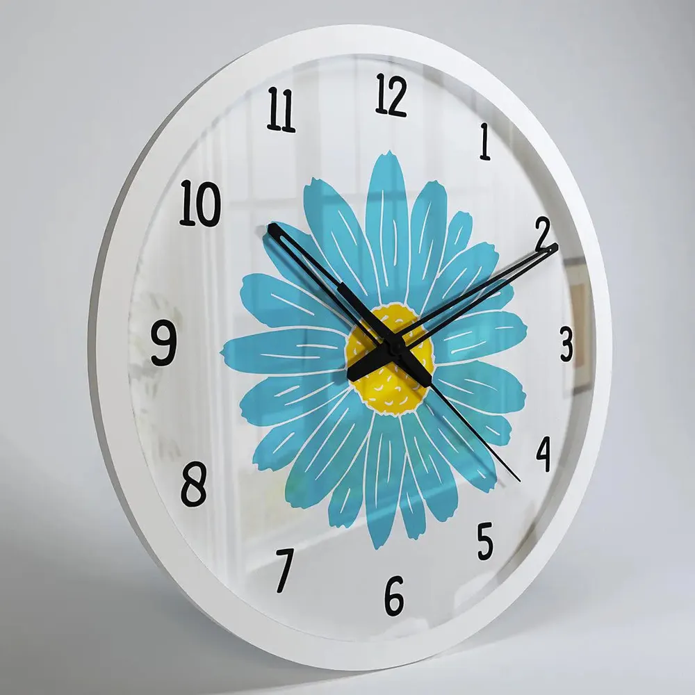 Blue Little Bloom Kids Wall Clock