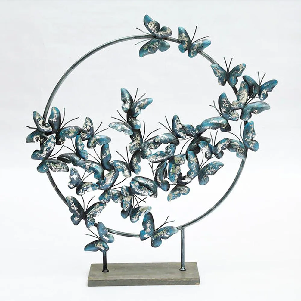 Blue Metal Butterflies Figurine
