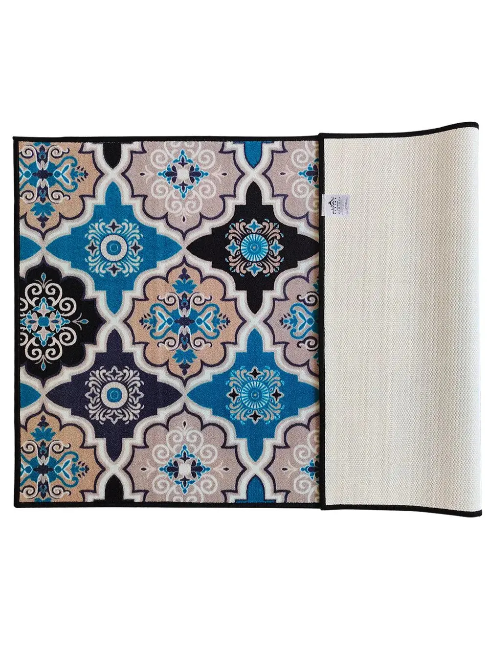 Blue Moroccan Designer Printed Premium Area Carpet ( 3 ft x5 ft & 4 ft x 6 ft ) 3X5 ft