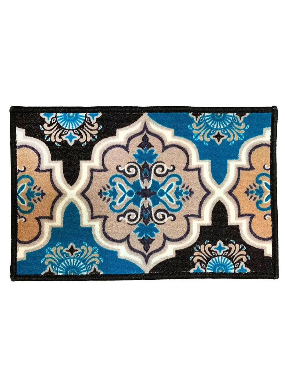 Blue Moroccan Designer Printed Premium Doormat(14 X 22 )Inches