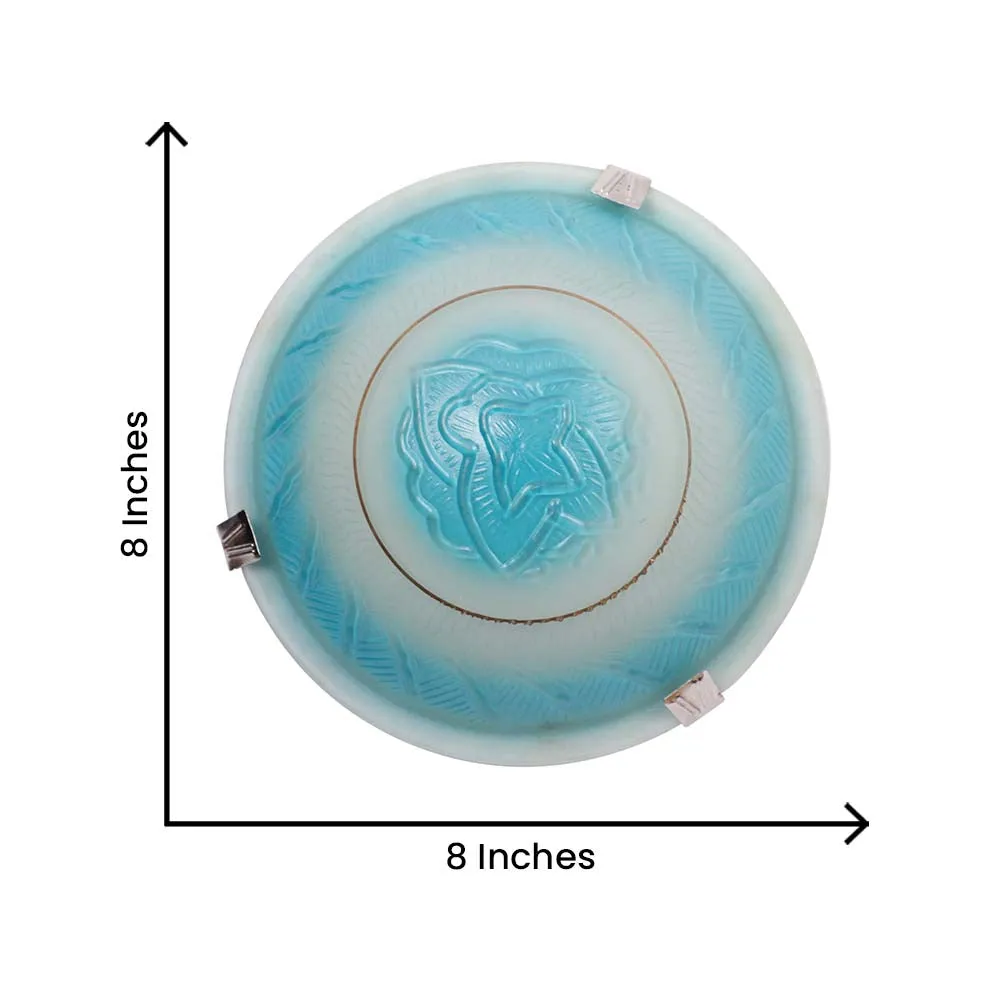 Blue Rose Textured Flush Mount Light