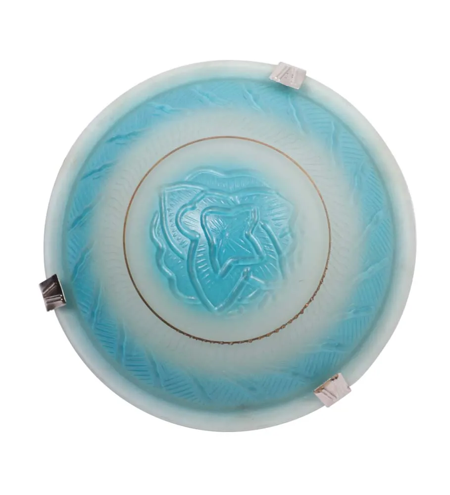Blue Rose Textured Flush Mount Light