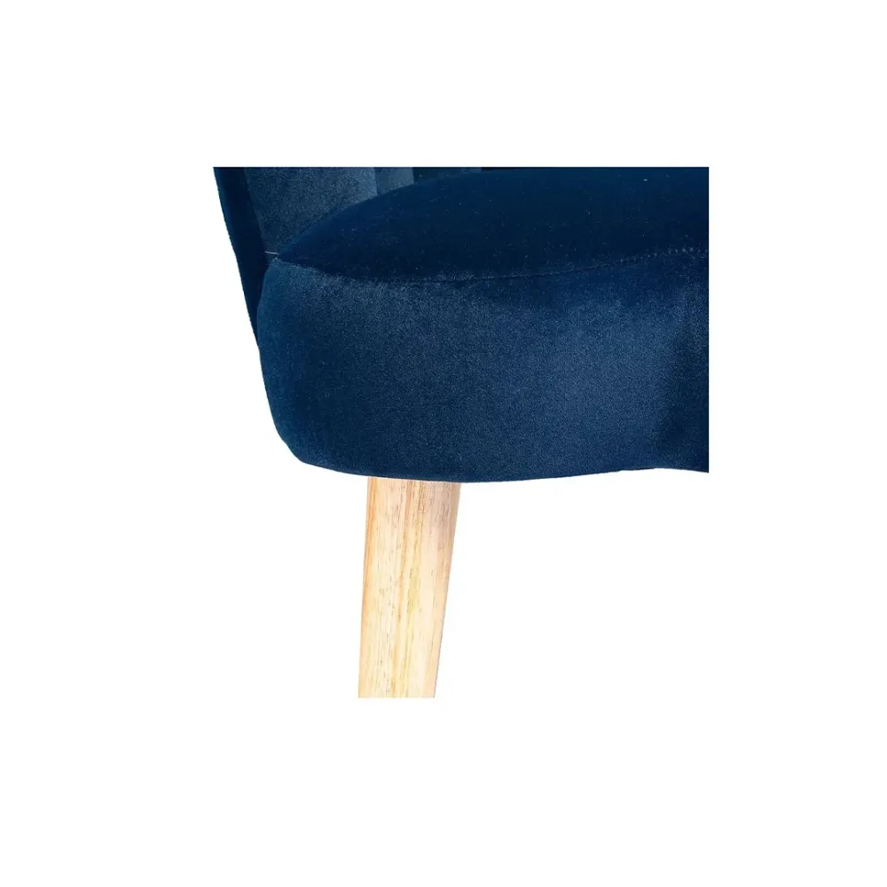 Blue Scalloped Elegant Accent Chair Single