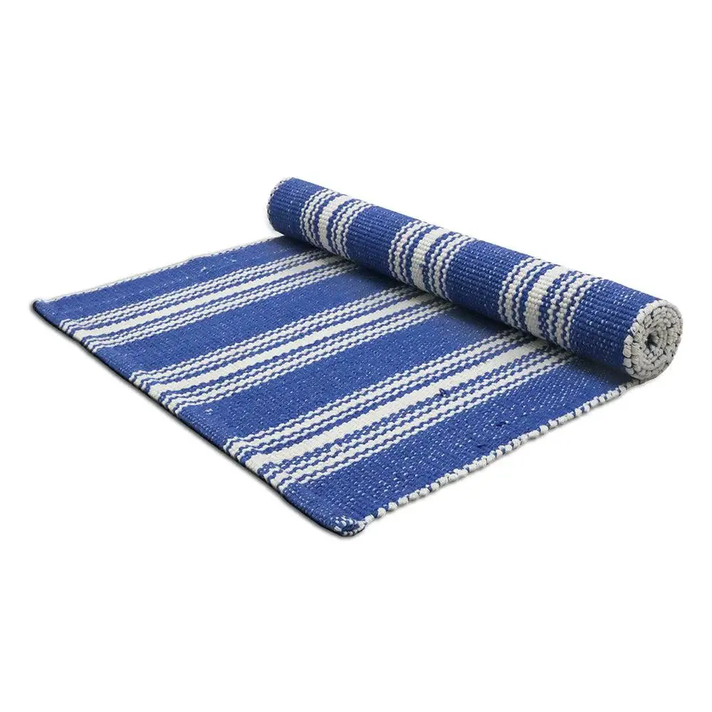 Blue Striped Cotton Yogamat