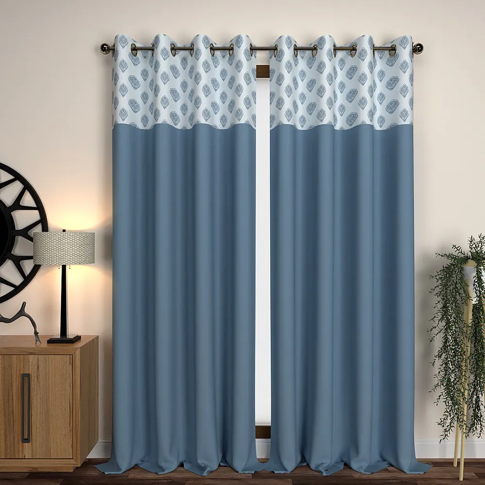 Blue Turkish Indian Semi-Designer Window Curtain