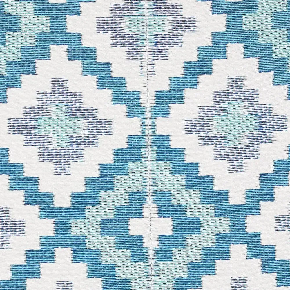 Blue & White Aztec Pattern Big Floor Mat