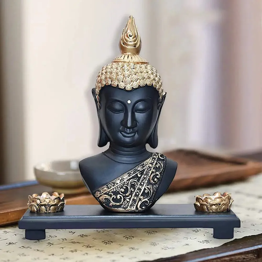 Bodhisattva Matte Black Buddha Showpiece