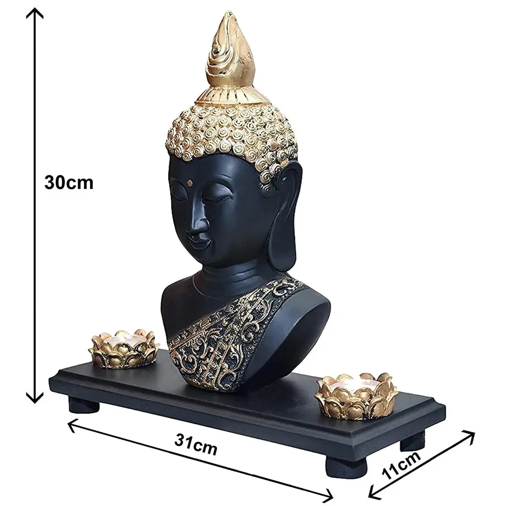 Bodhisattva Matte Black Buddha Showpiece