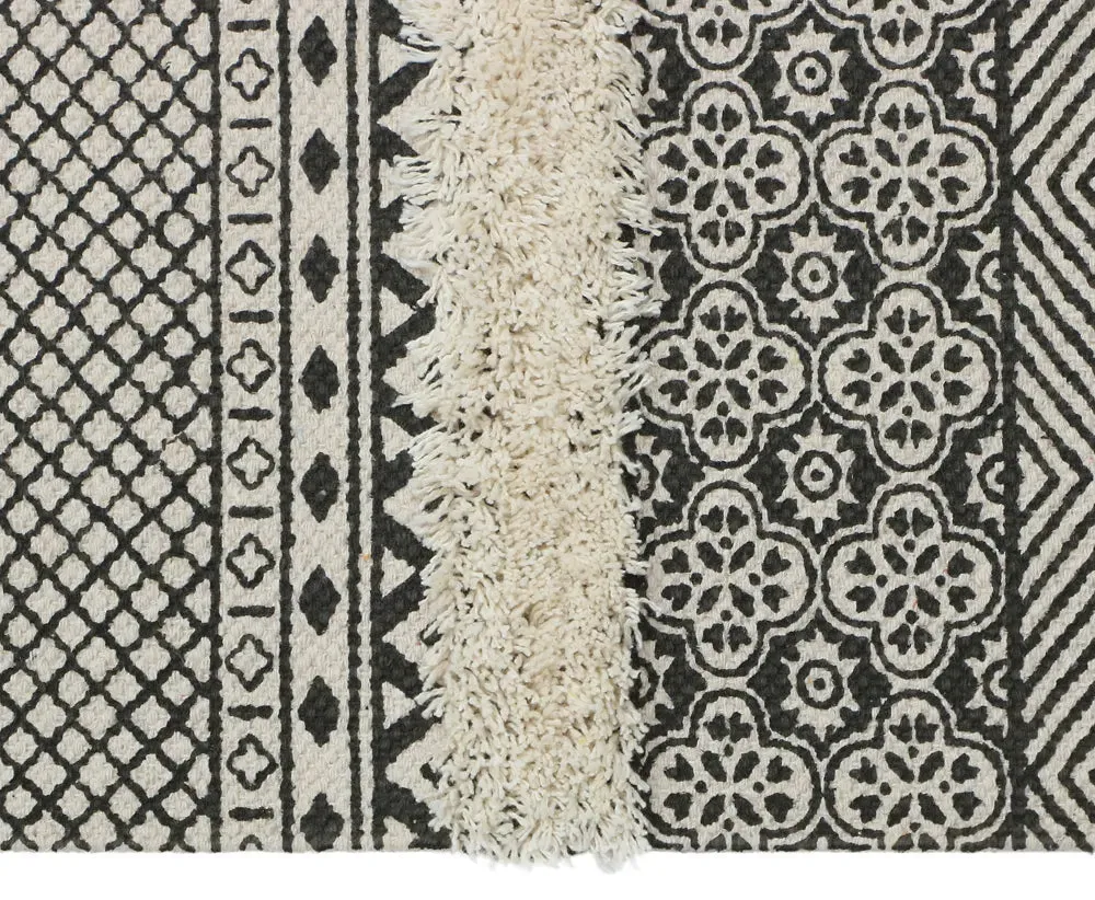 Bohemain Handmade Tufted Grey 100% Cotton Non-Slip Washable Area Rug- 2x3 ft