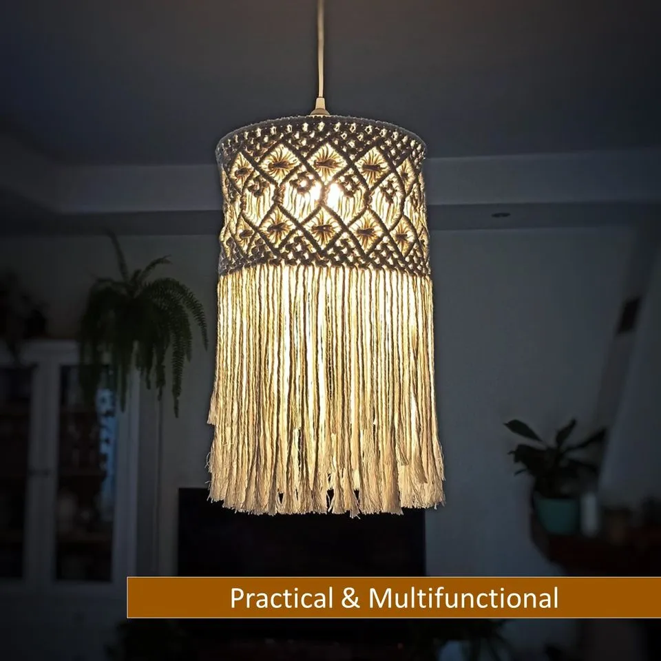 Bohemian Macrame Fringe Hanging Lamp