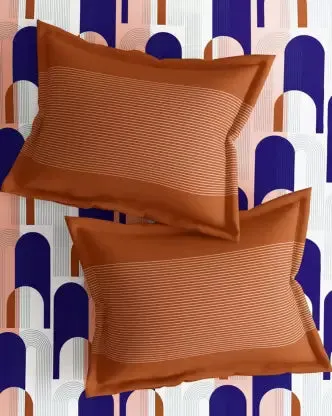 Bold Abstract Print Magnum Cotton King Size Bedsheet with 2 Pillow Covers - 300 Thread Count