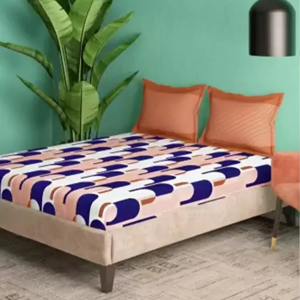 Bold Abstract Print Magnum Cotton King Size Bedsheet with 2 Pillow Covers - 300 Thread Count