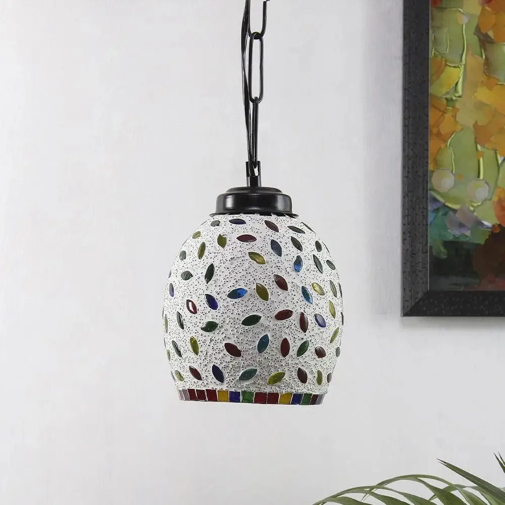 Bold And Beautiful Multicolor Mosaic Hanging Lamp