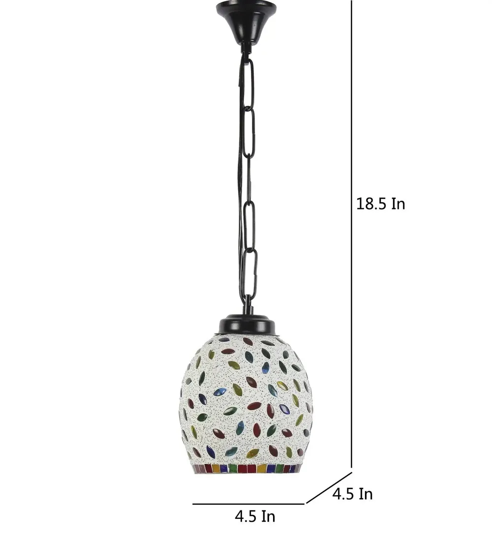 Bold And Beautiful Multicolor Mosaic Hanging Lamp