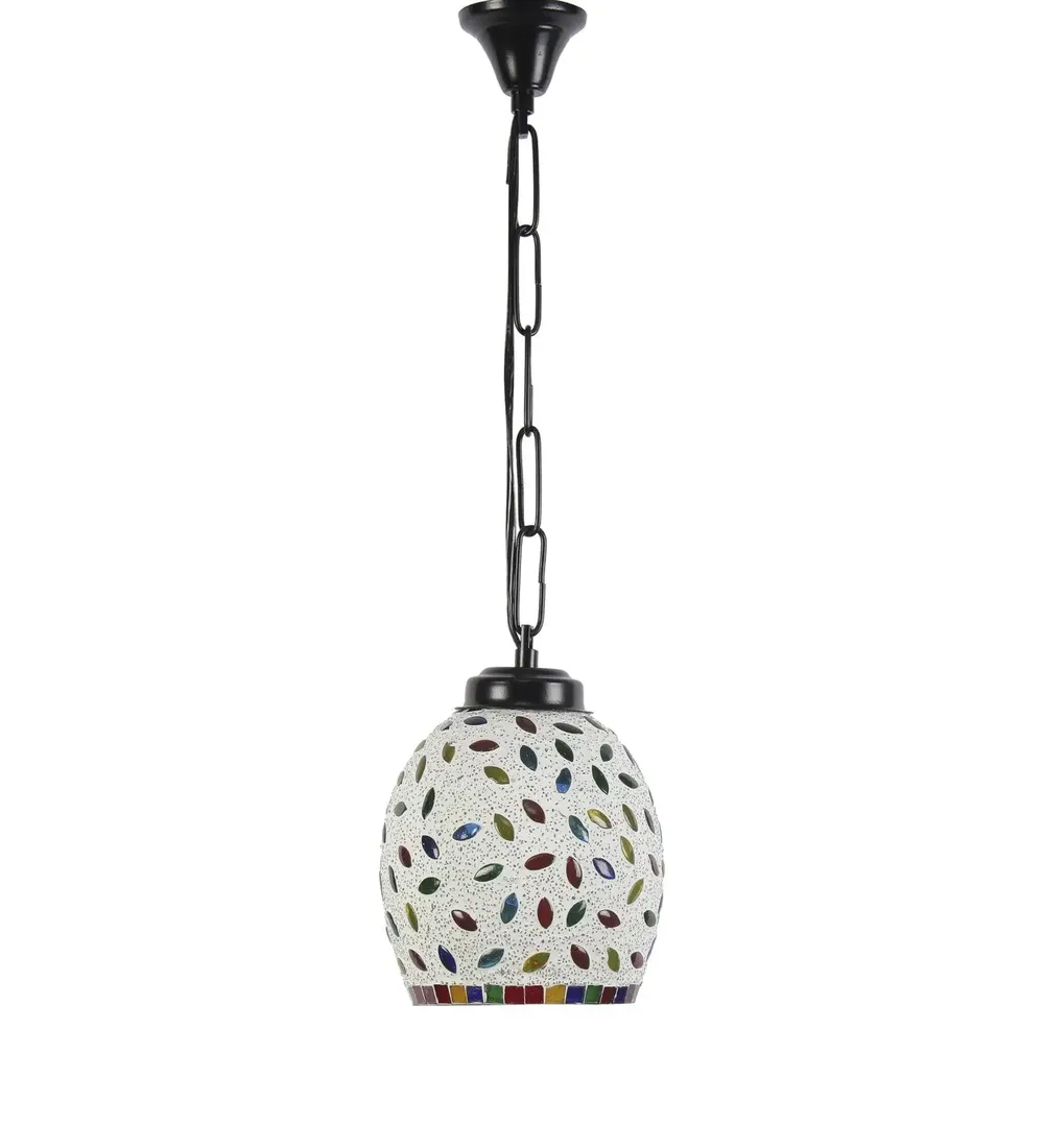 Bold And Beautiful Multicolor Mosaic Hanging Lamp