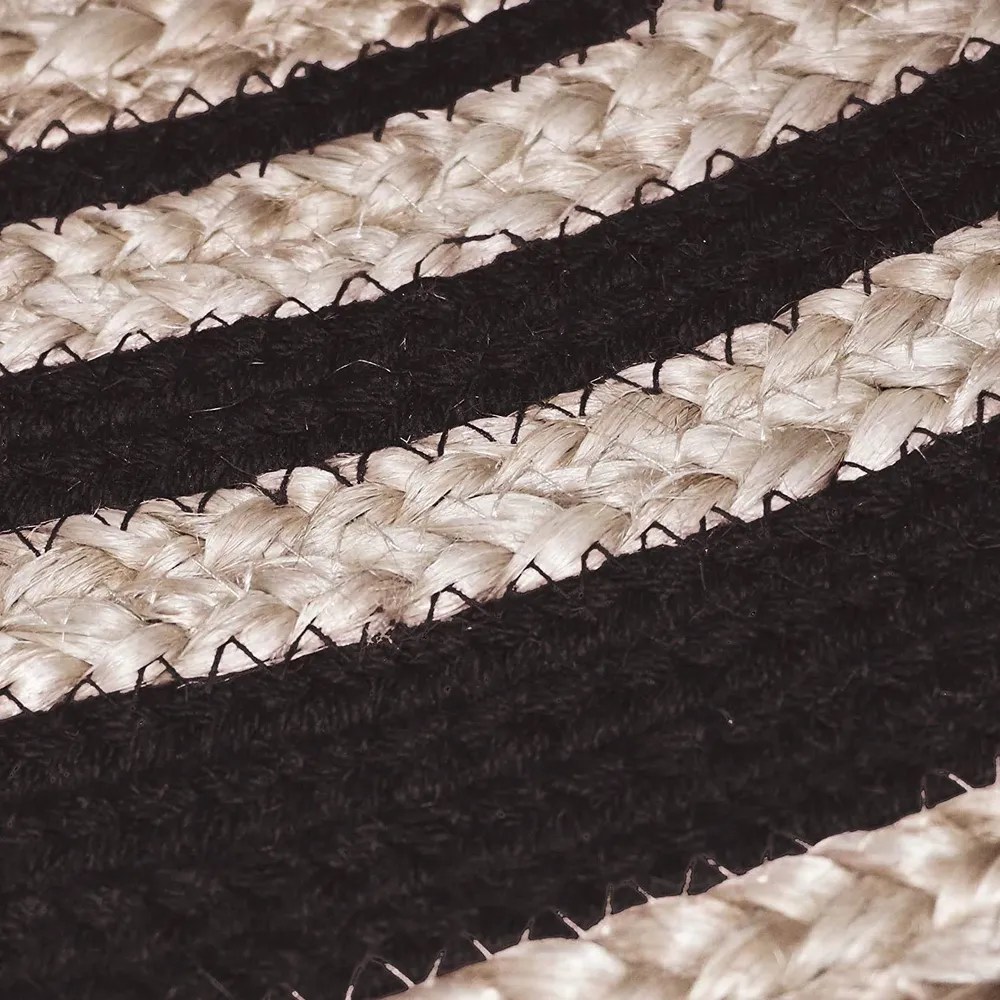 Bottle Green Bordered Artsy Round Jute Rug XS (2*2ft)