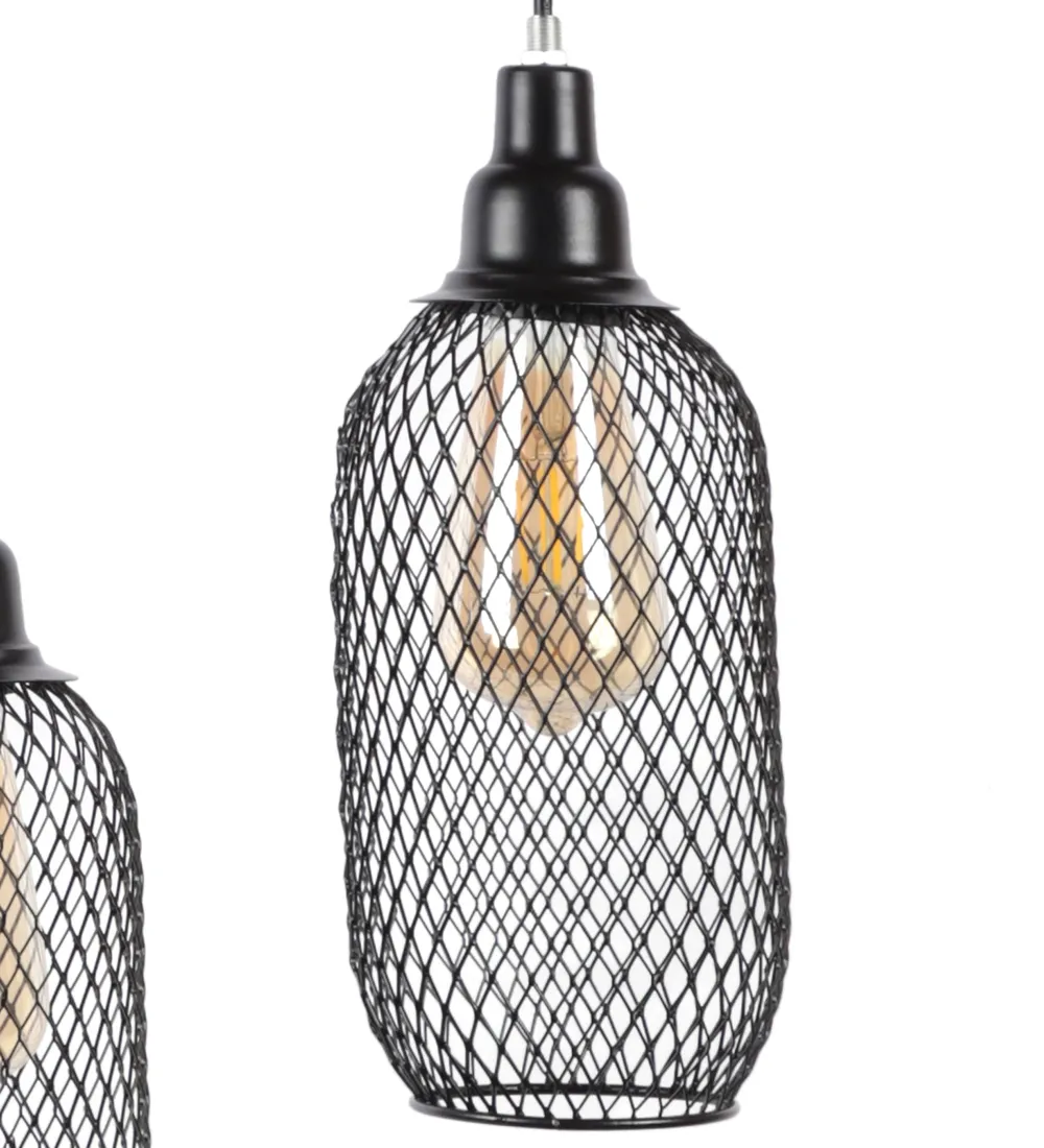 Bottle Motif Caged Tripple Cluster Hanging Light