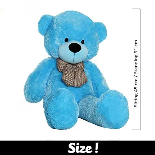 Bow Tie Soft & Premium Blue Big Teddy Bear- Available in Multiple Sizes 2 Ft