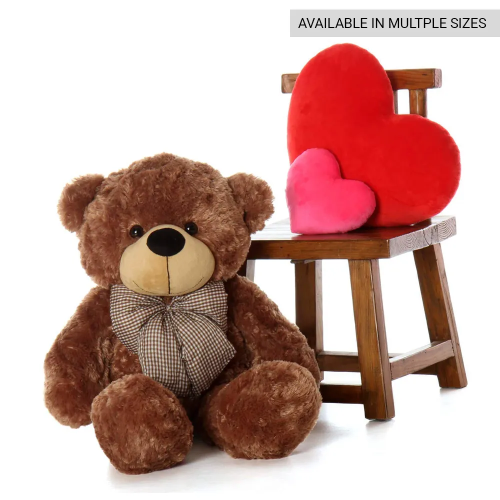 Bow Tie Soft & Premium Coffee Brown Big Teddy Bear- Available in Multiple Sizes 2 Ft